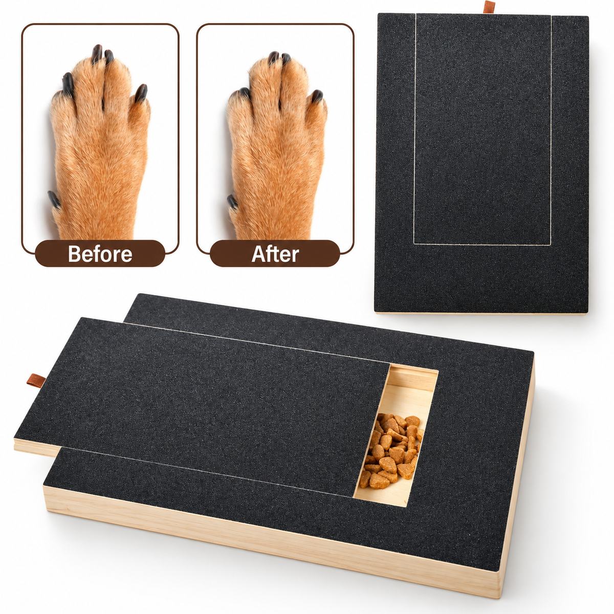 Dog Nail Scratch Board with Treat Drawer | RainyPaws