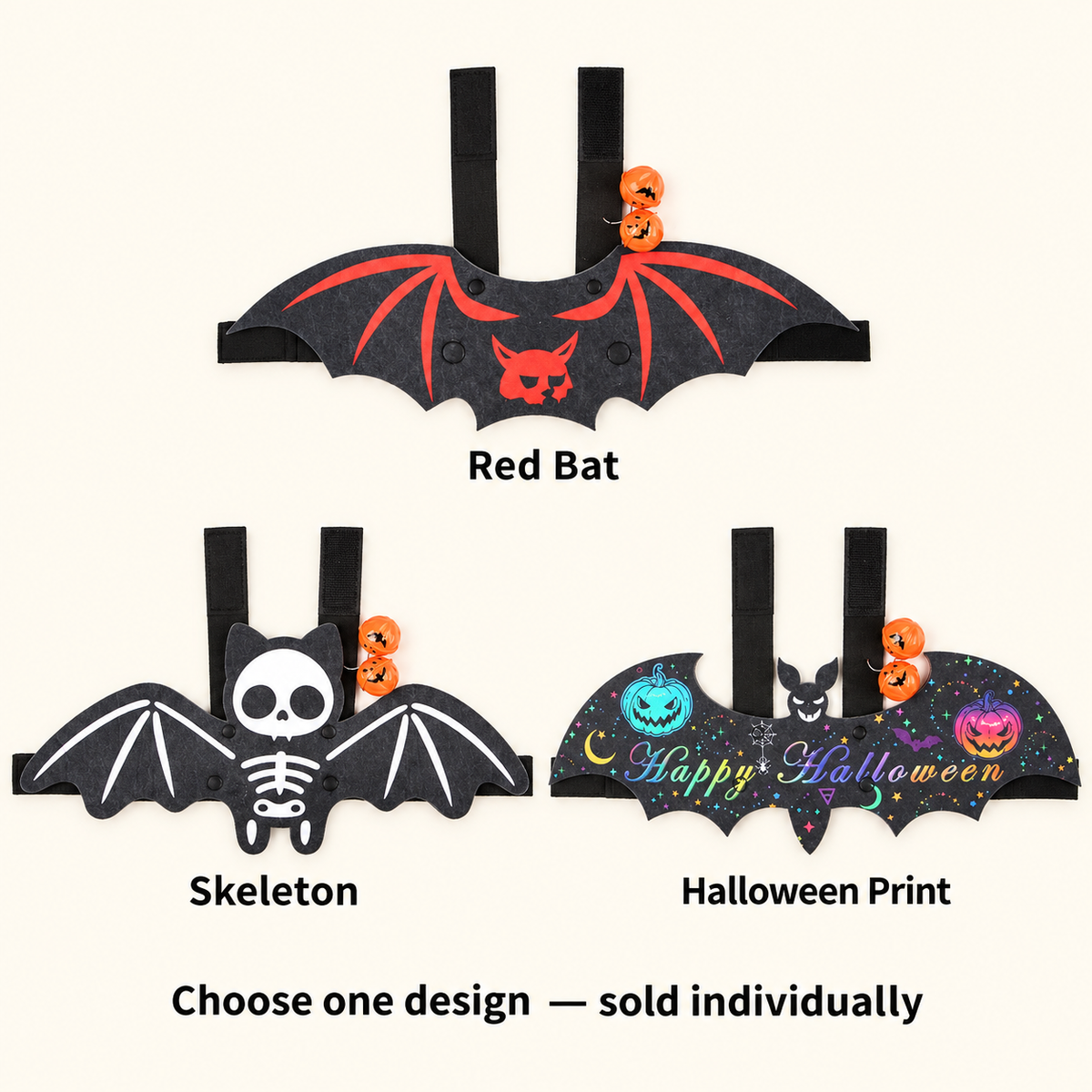 Halloween Bat Wings with Bells – Pet Costume