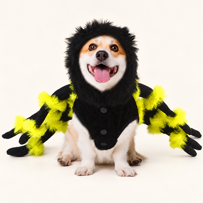 Fuzzy Spider Halloween Dog Costume