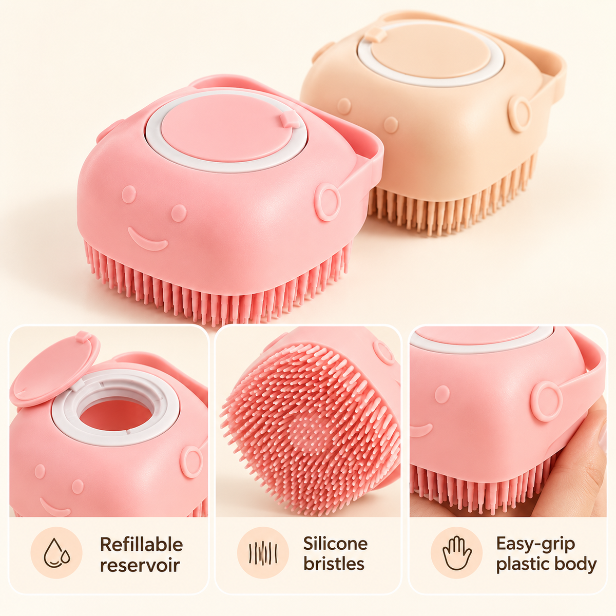 RainyPaws Bath Time Set – Dog Drying Robe & Shampoo Brush