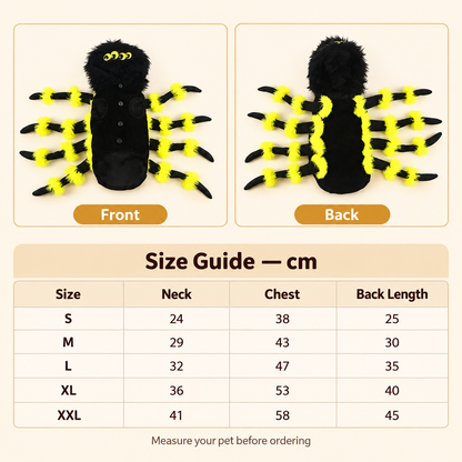 Fuzzy Spider Halloween Dog Costume