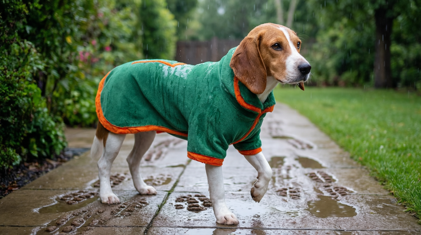 Rainy Walk Kit – Microfibre Dog Drying Robe & Paw Cleaner Bundle