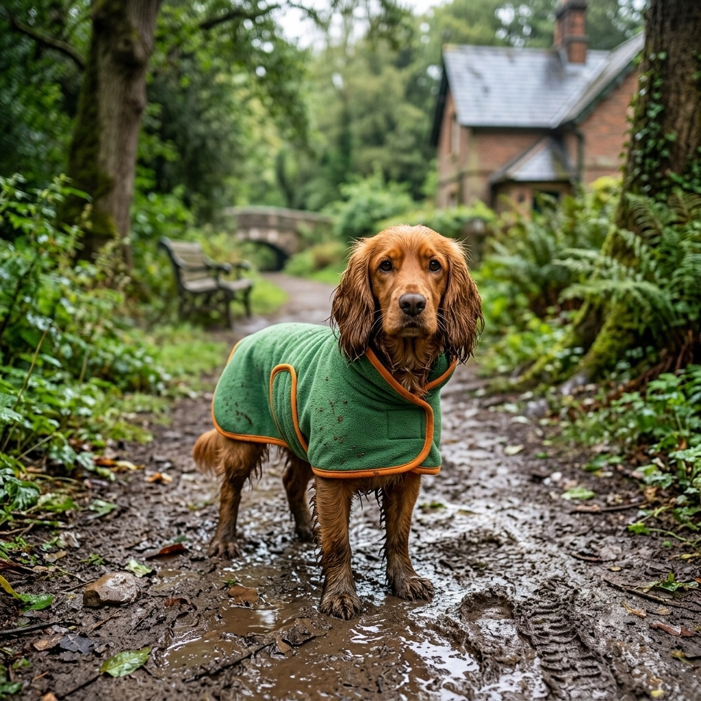 Rainy Walk Kit – Microfibre Dog Drying Robe & Paw Cleaner Bundle