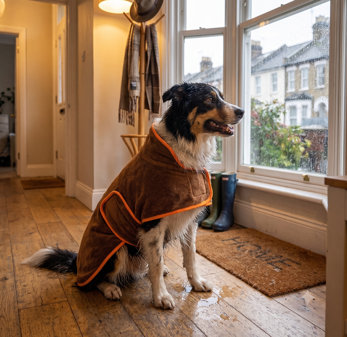 Rainy Walk Kit – Microfibre Dog Drying Robe & Paw Cleaner Bundle